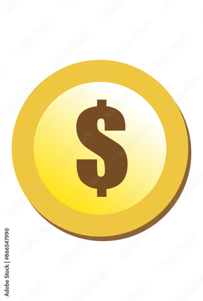 Golden dollar icon in circle format, Bold dollar icon in PNG Golden dollar icon in circle format, Bold dollar icon in PNG