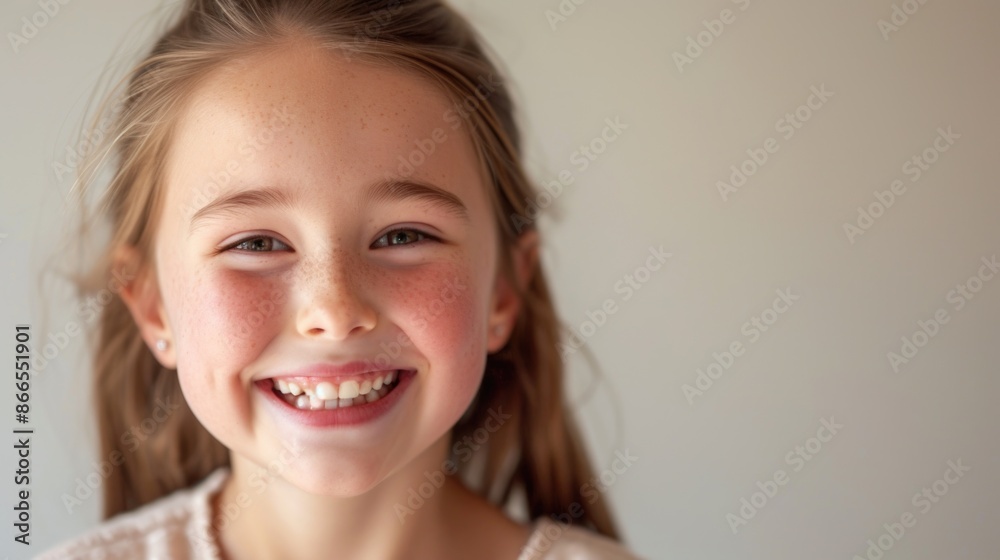 A young girl with a smile on her face A young girl with a smile on her face