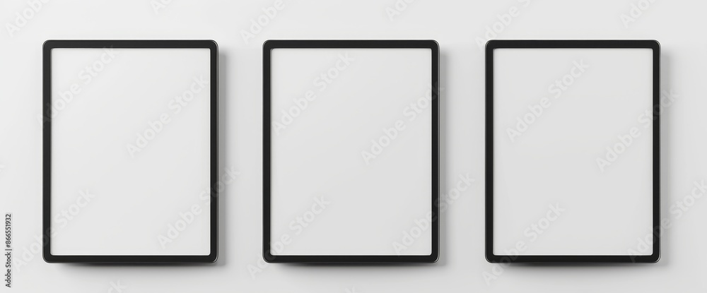 Tablet computer mock-up on white background with empty screen Tablet computer mock-up on white background with empty screen