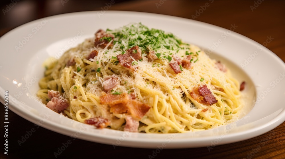 Creamy Carbonara Pasta with Bacon and Parmesan Creamy Carbonara Pasta with Bacon and Parmesan