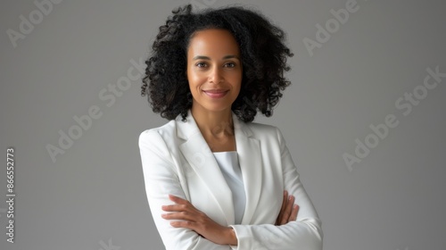 The woman in white suit