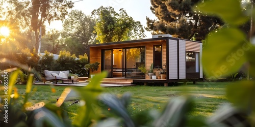 Efficient and Minimalistic Living Exploring ADUs and Tiny Houses. Concept Minimalist Living, ADUs, Tiny Houses, Efficient Spaces, Sustainable Living photo