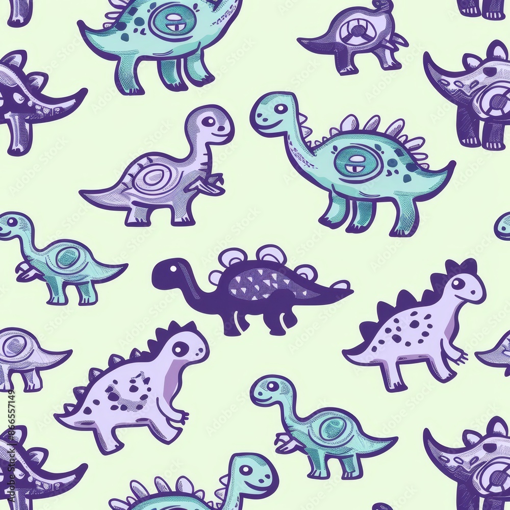 An isolated cartoon of an animal collection. A dinosaur is painted in watercolors. An isolated cartoon of an animal collection. A dinosaur is painted in watercolors.