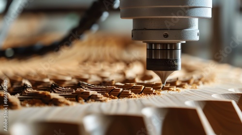 A closeup of a router making a decorative edge
