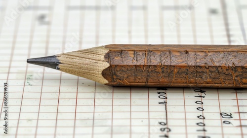 A detailed image of a carpenter s pencil and notepad photo