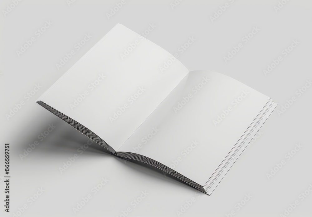An image of blank white reinforced pocket folders on grey background. This is a 3D rendering of a mockup.