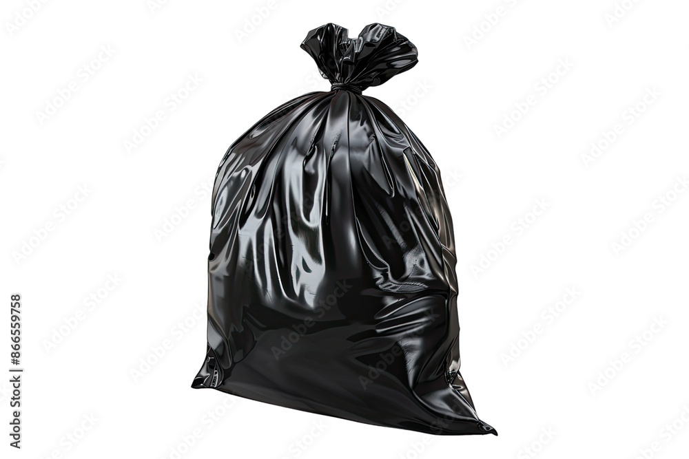 3D closed black hard shopping bag isolated on transparent background 3D closed black hard shopping bag isolated on transparent background