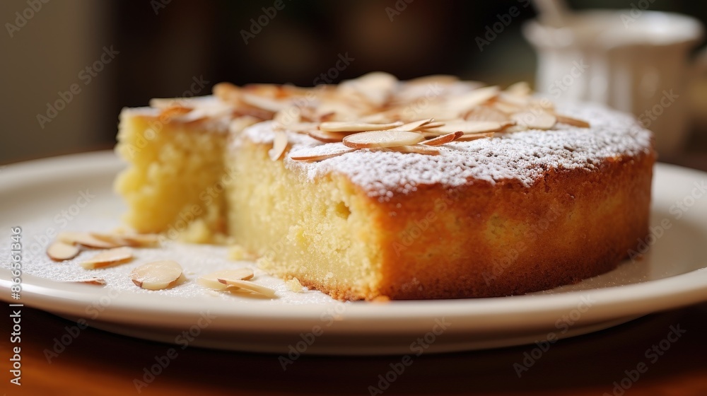 Almond Cake with Powdered Sugar Almond Cake with Powdered Sugar