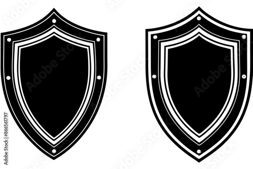 vector big set of flat shield illustration
