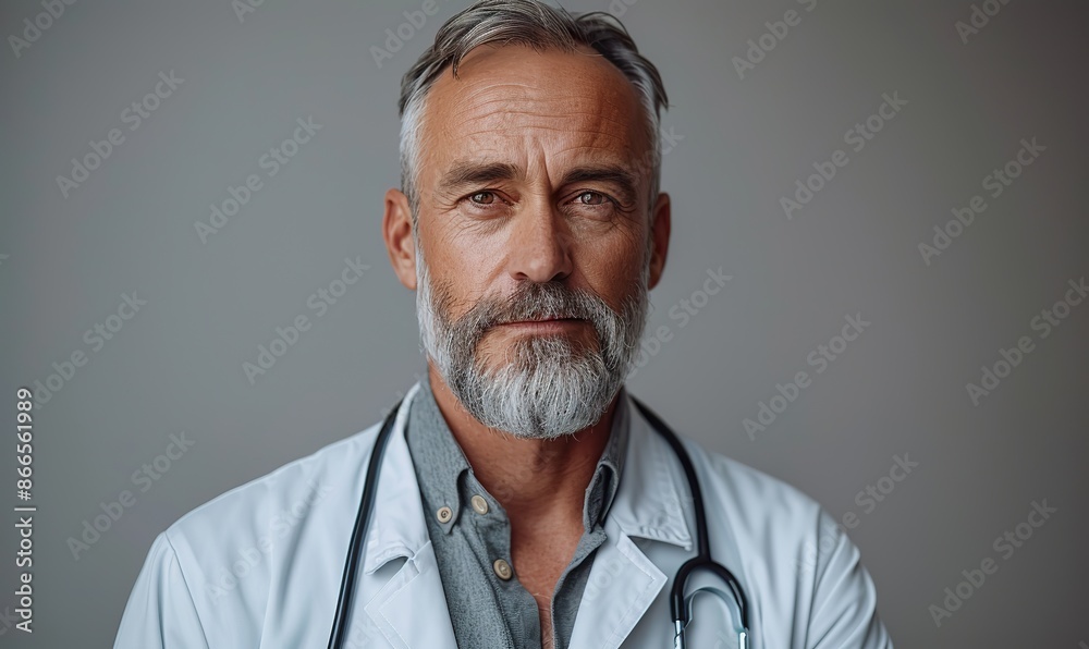 Friendly cardiologist in a professional portrait on a white background with copy space. Friendly cardiologist in a professional portrait on a white background with copy space.