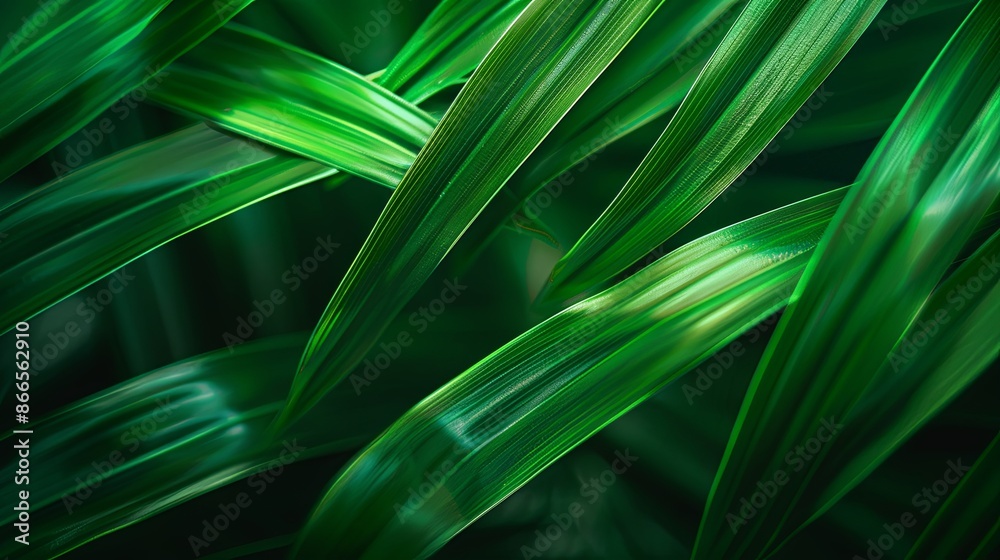 Green tropical plant close-up Green tropical plant close-up