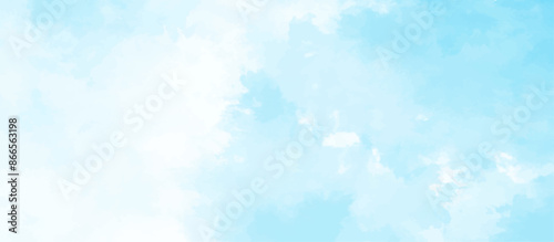 Blue sky with cloud .Beautiful blue sky with white clouds .bright cloud cover in the sun calm clear winter air background .gradient light white background.	