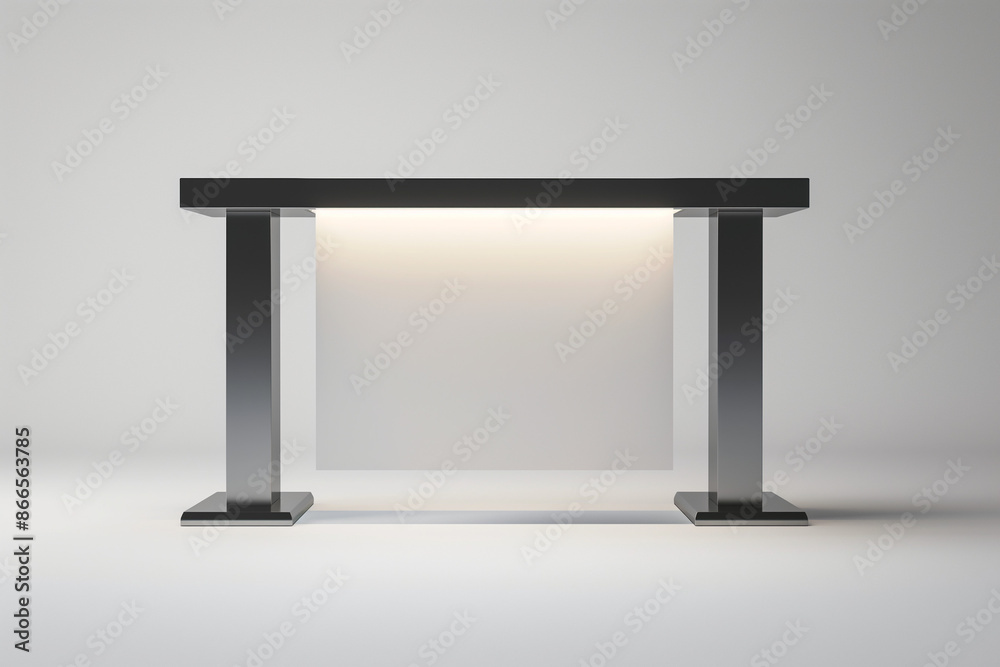 A simple template mockup featuring an office table paper stand with a blank, empty surface, elegantly displayed against a clean white background