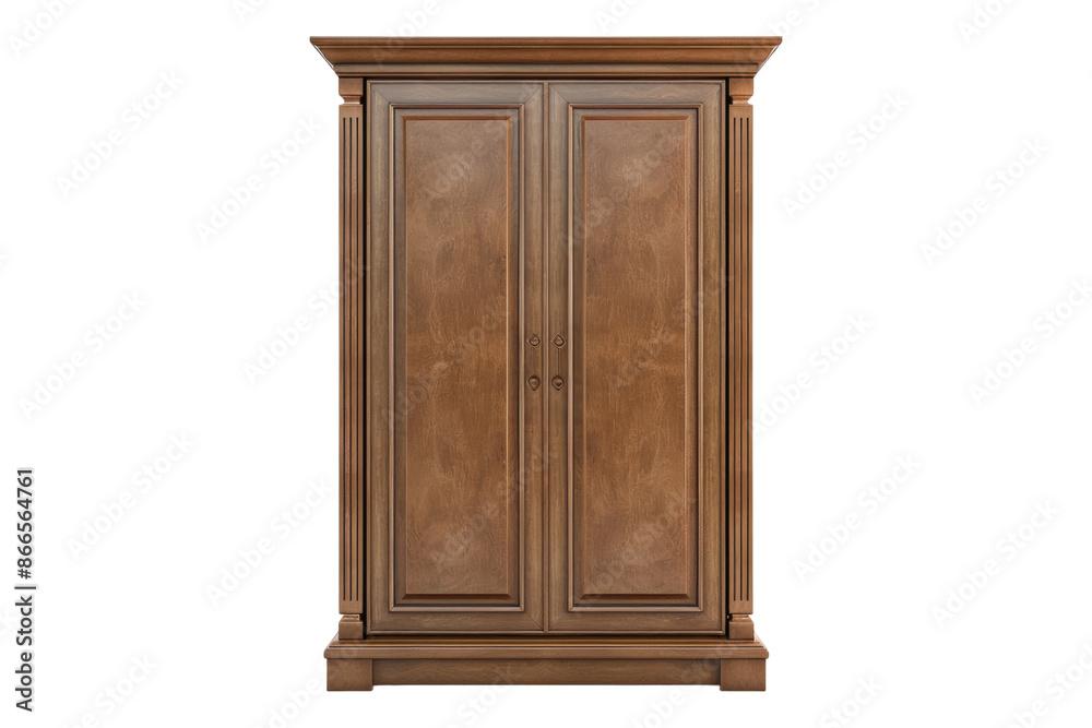 Brown closed cupboard isolated on transparent background Brown closed cupboard isolated on transparent background