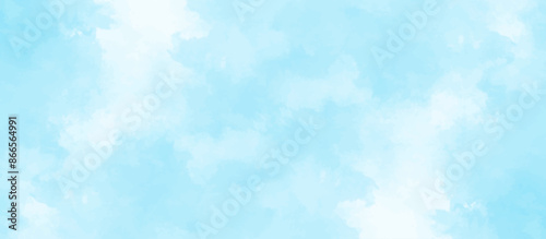 Blue sky with cloud .Beautiful blue sky with white clouds .bright cloud cover in the sun calm clear winter air background .gradient light white background.	