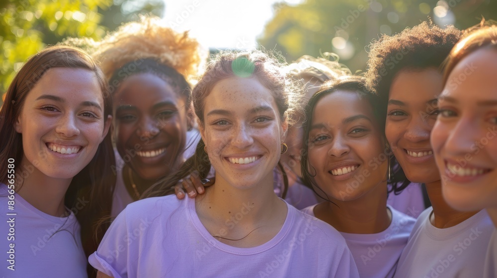 Obraz premium The smiling diverse friends