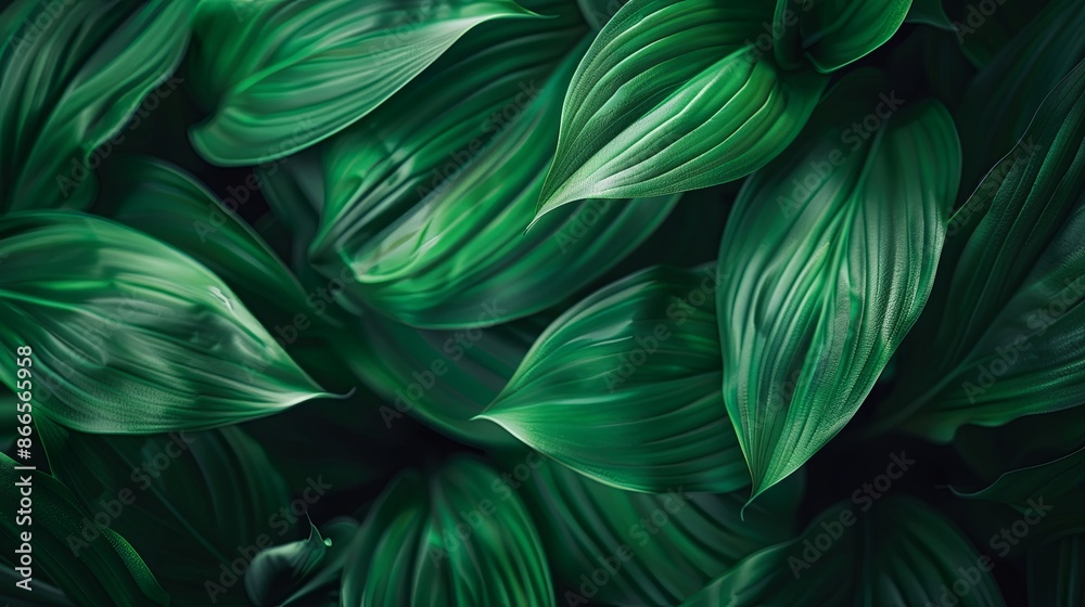 Green tropical plant close-up Green tropical plant close-up