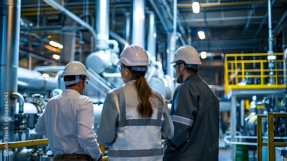 Industrial Factory Machinery and Production Teamwork in Modern Manufacturing Facility