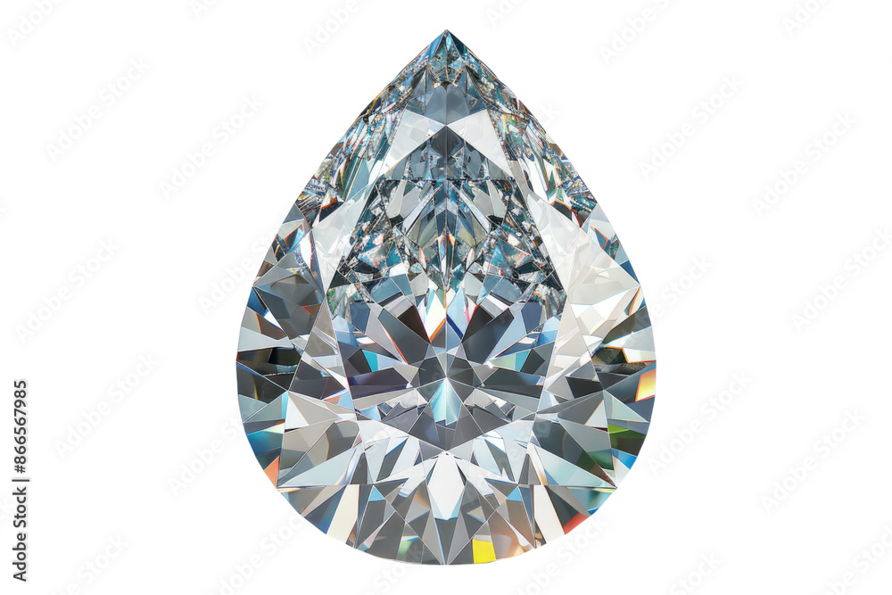 Elegant pear cut diamond isolated on transparent background Elegant pear cut diamond isolated on transparent background