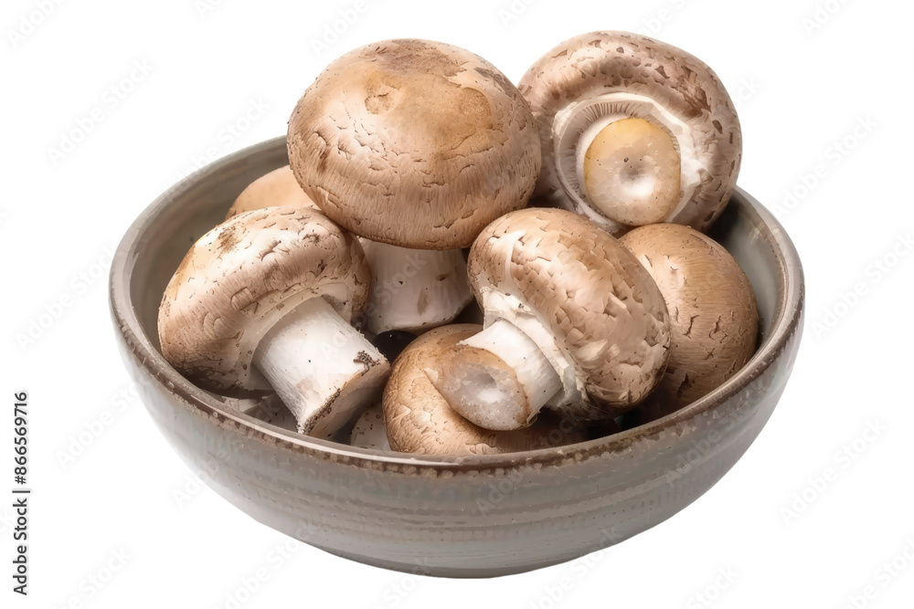 Fresh champignon mushroom isolated on transparent background Fresh champignon mushroom isolated on transparent background