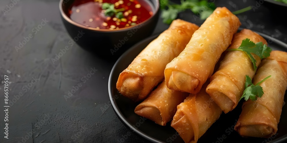 Crispy Filipino Lumpia Rolls with Savory Filling and SweetSour Dipping