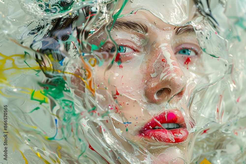 Generated ai collage with parts of a magical luxury lady statue featuring colorful tile patterns Generated ai collage with parts of a magical luxury lady statue featuring colorful tile patterns