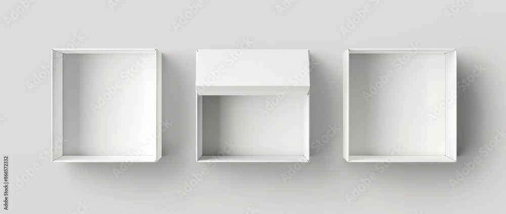 White empty carton boxes isolated on a white background White empty carton boxes isolated on a white background