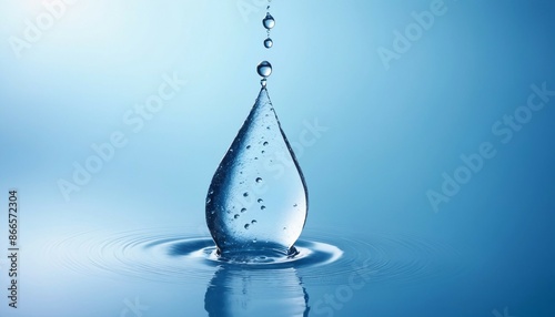 a small drop of water falling on calm water, ad shot, 