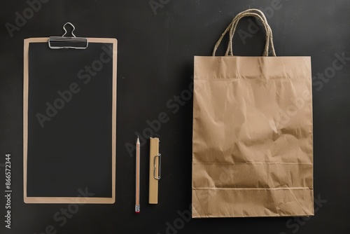 A mockup of an Asian restaurant's eco paper corporate identity photo