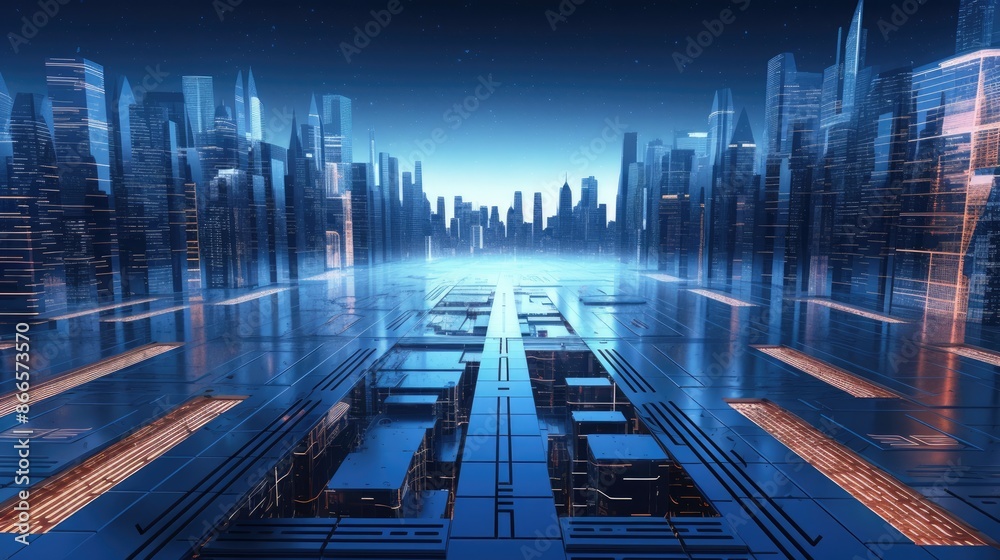 Fototapeta premium Technology high tech abstract background.