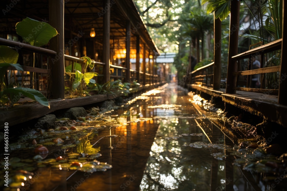 Naklejka premium Siem Reap, Cambodia, the Angkor Wildlife Conservation Center (Angkor Center for Conservation of Biodiversity)., generative IA