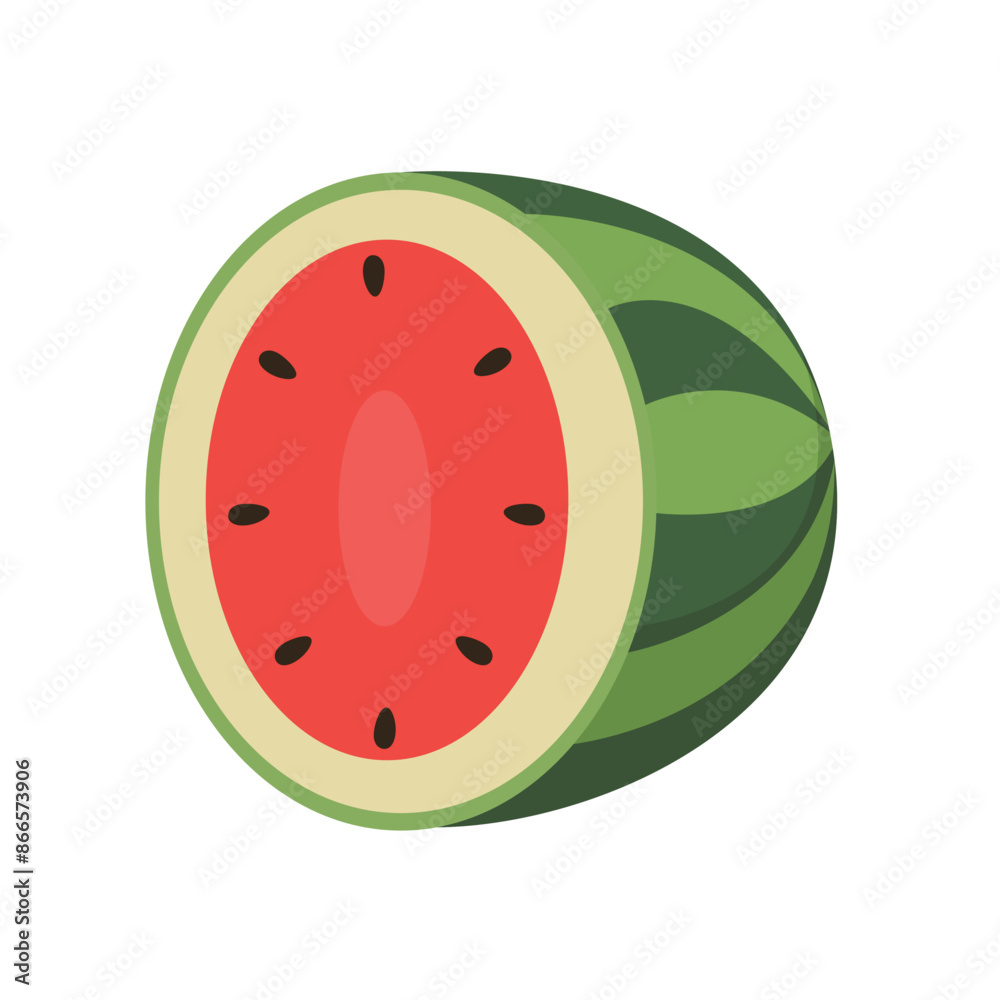 Watermelon clip art illustration, watermelon slice vector art, buah semangka merah clipart image