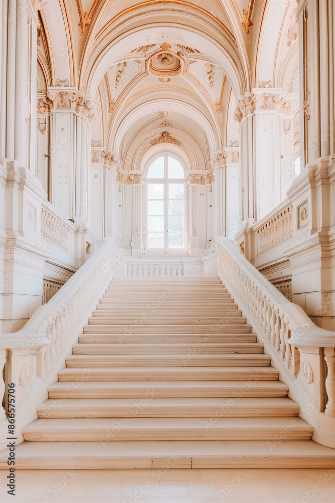 grand staircase inside a historic building, with arched windows and a view of the surrounding architecture grand staircase inside a historic building, with arched windows and a view of the surrounding architecture