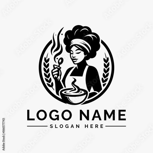 woman cooking vector logo