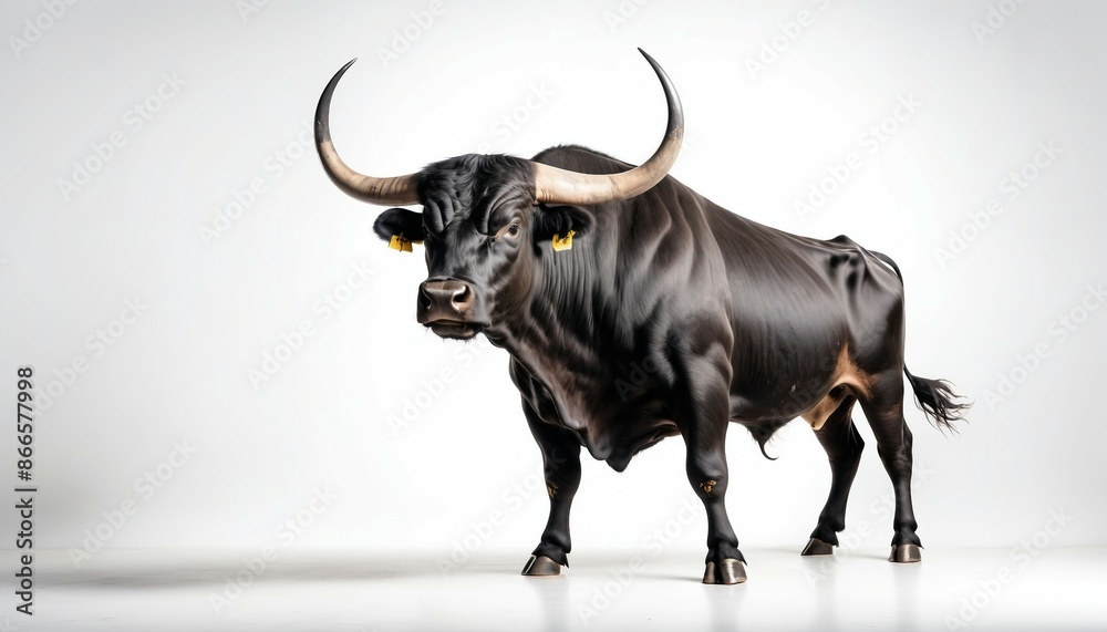 muscular black bull, isolated white background muscular black bull, isolated white background
