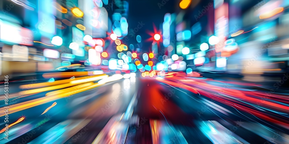 Hyper Speed Abstract of Blurry City Street Lights in Motion. Concept Abstract Photography, Blurry Lights, City Street, Motion Blur Hyper Speed Abstract of Blurry City Street Lights in Motion. Concept Abstract Photography, Blurry Lights, City Street, Motion Blur