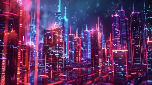 Wallpaper Mural Neon-lit Futuristic City with Holographic Bankruptcy and Foreclosure Signage Torontodigital.ca