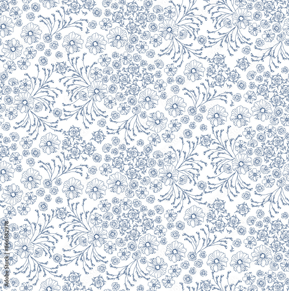 Pattern of small blue flowers on a transparent background, in vintage style, for production, wallpaper, fabric, packaging. Pattern of small blue flowers on a transparent background, in vintage style, for production, wallpaper, fabric, packaging.