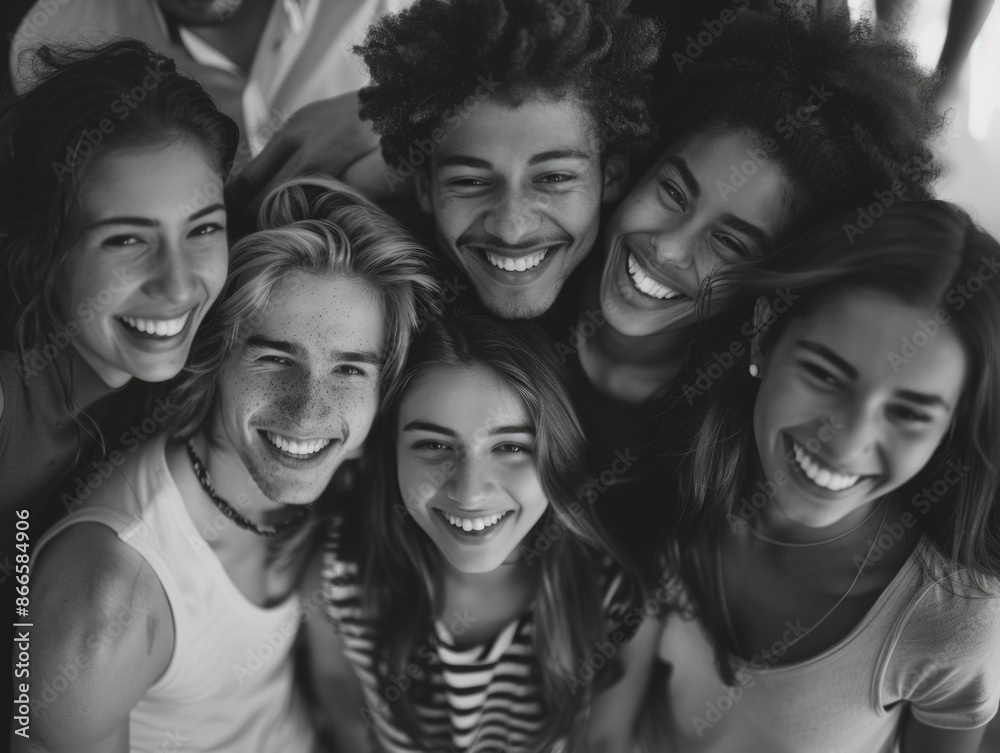 Obraz premium A group of people are smiling and posing for a picture