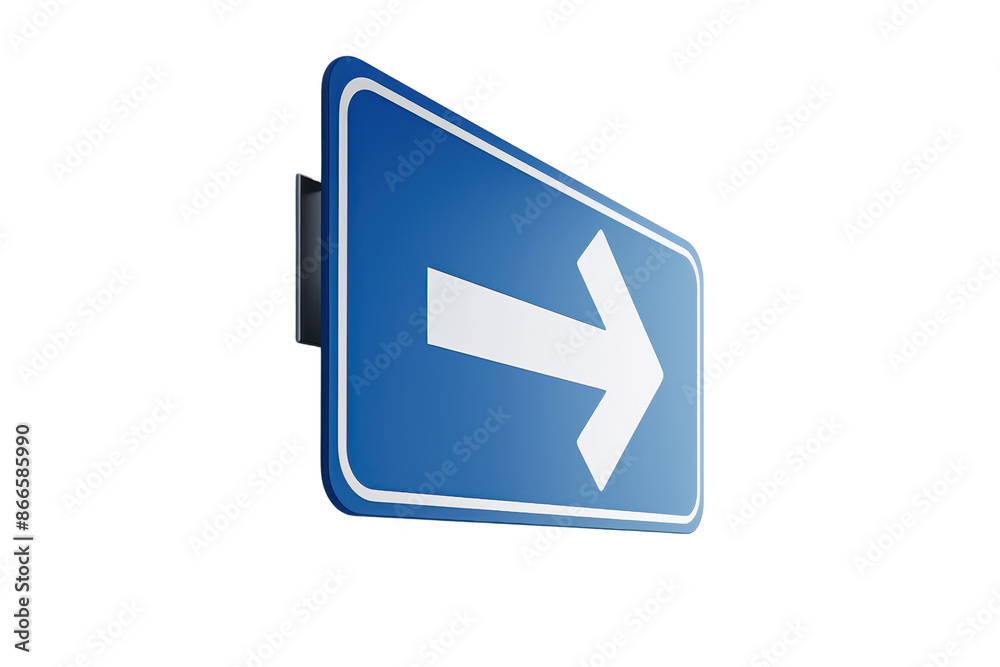 Isolated blue arrow sign pointing right on a transparent background. used for directions, navigation, or indicating a one way route. Isolated blue arrow sign pointing right on a transparent background. used for directions, navigation, or indicating a one way route.