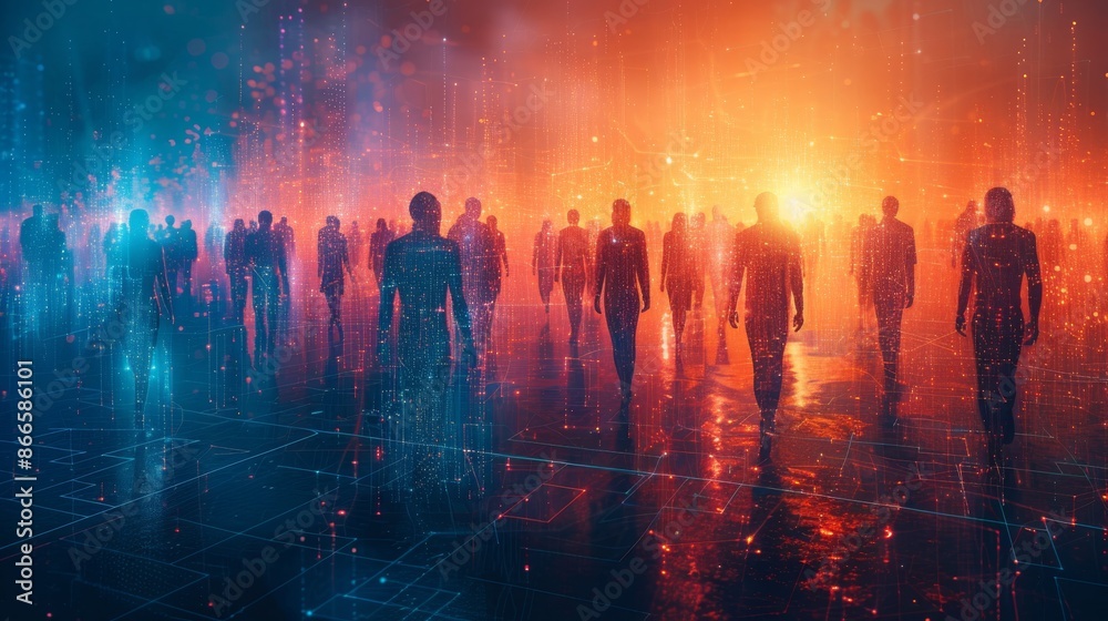 People image and concept of social media. Human resources. Stock.