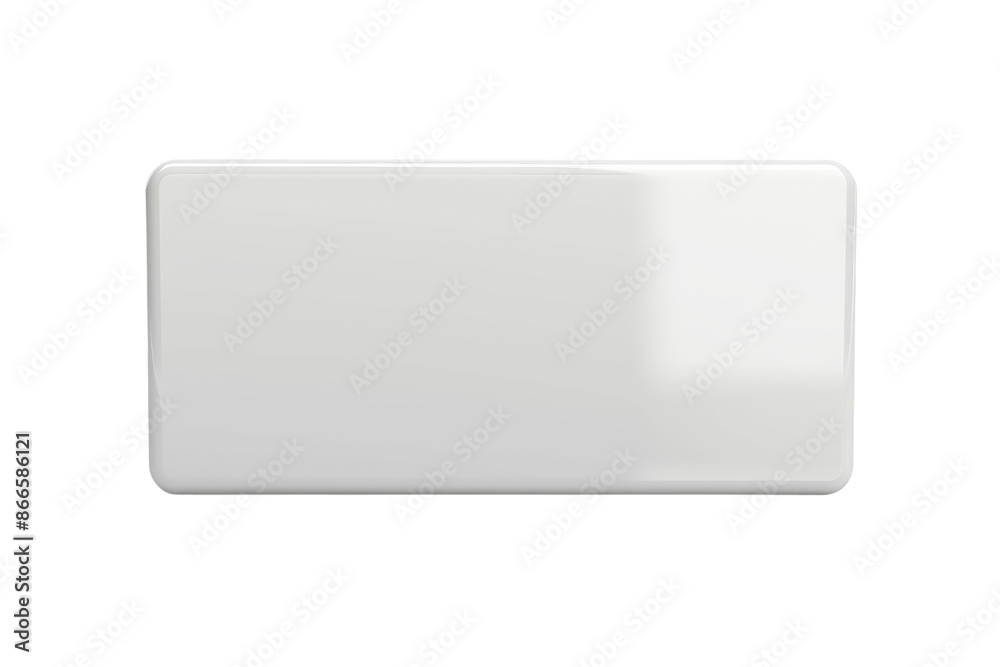 Minimalistic white name badge on a transparent background, perfect for professional office settings and conference events. Minimalistic white name badge on a transparent background, perfect for professional office settings and conference events.