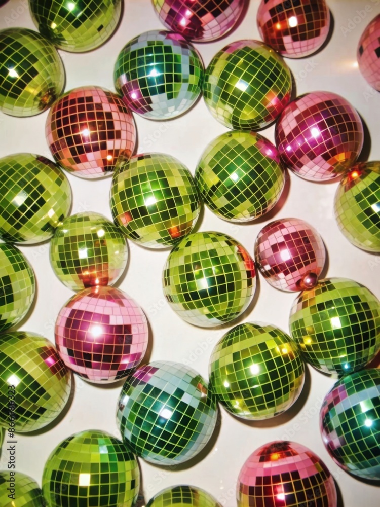 A background filled with colorful disco balls, sparkling and shimmering, creating a retro party atmosphere A background filled with colorful disco balls, sparkling and shimmering, creating a retro party atmosphere