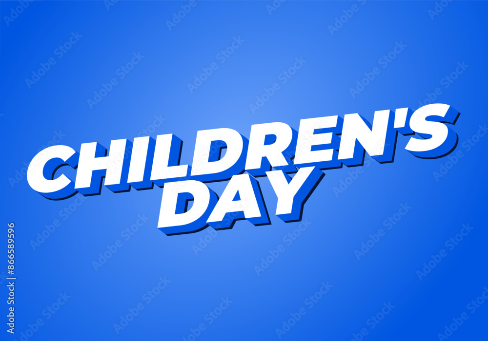 Children day. Text effect in good colors with 3D style Children day. Text effect in good colors with 3D style