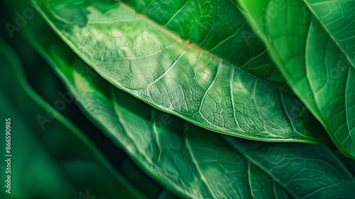 Green tropical plant close-up