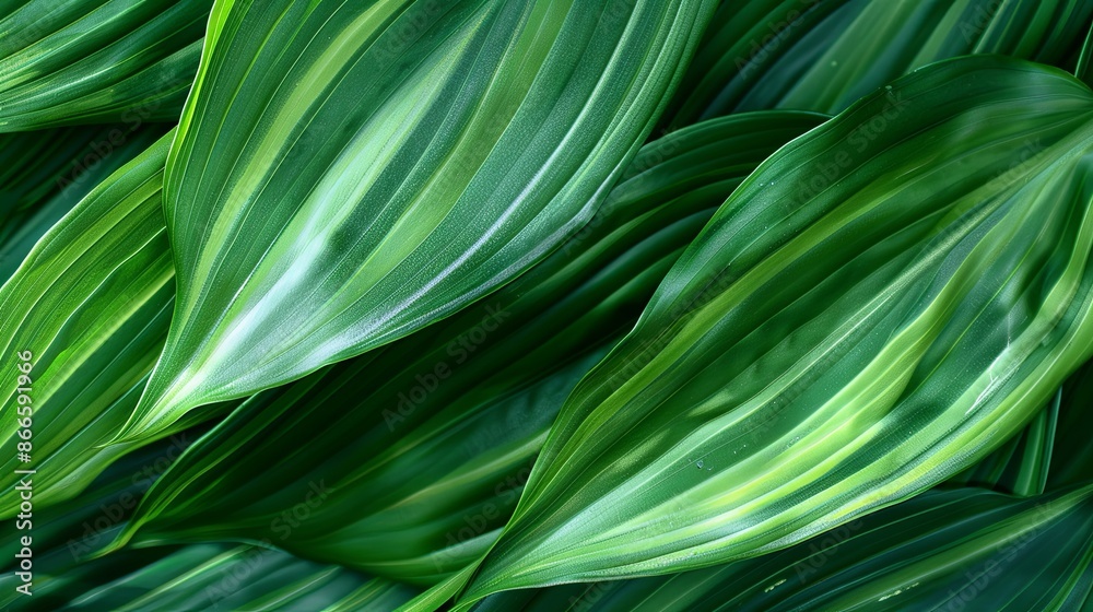 Green tropical plant close-up Green tropical plant close-up