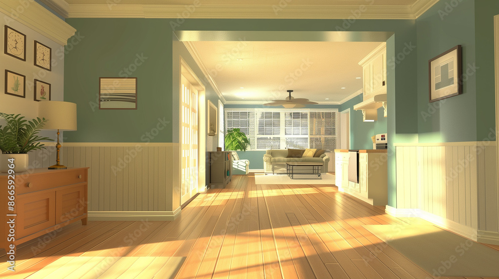 Interior of a modest American suburban house Interior of a modest American suburban house