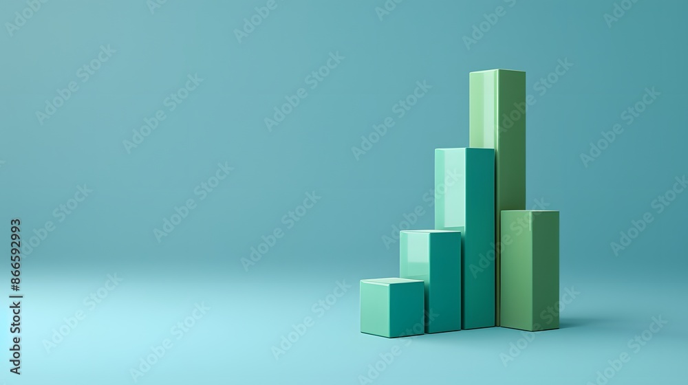 3D bar chart showing data growth or success on a light blue background, perfect for business or financial presentations. 3D bar chart showing data growth or success on a light blue background, perfect for business or financial presentations.