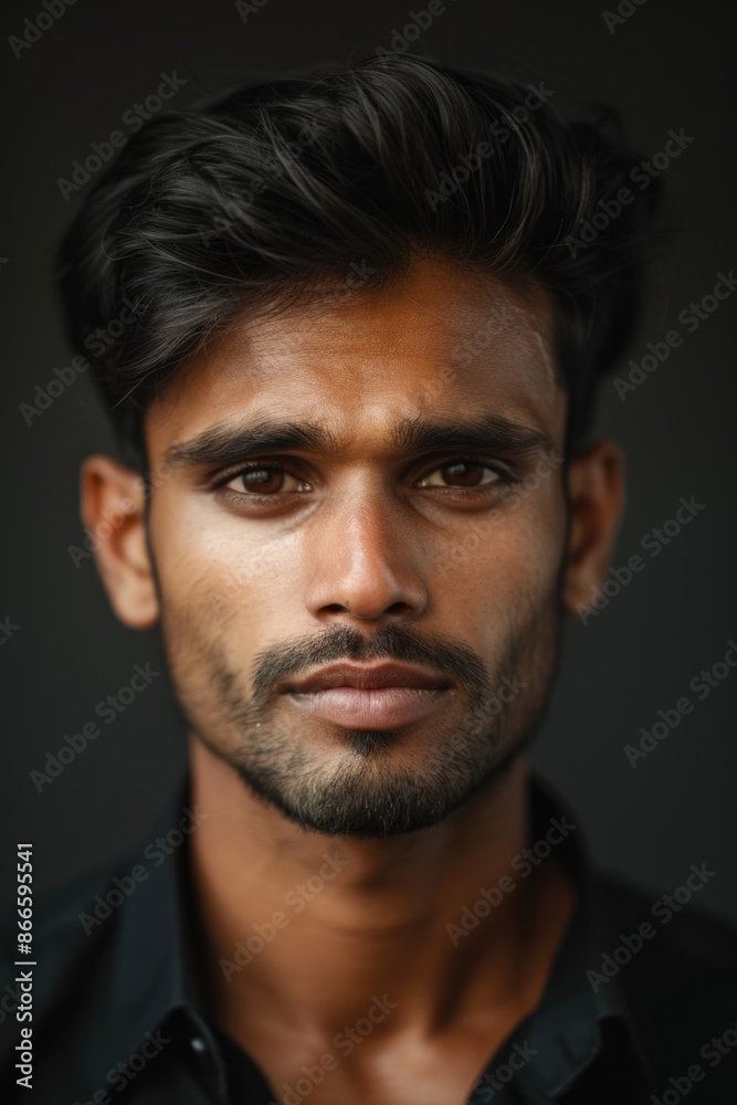 A man with a shaved goatee and a black shirt A man with a shaved goatee and a black shirt