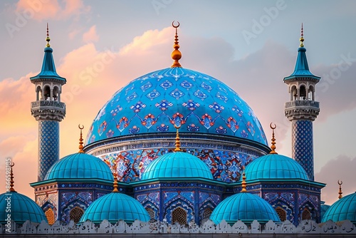 A Breathtaking View of the Blue Mosque with its Intricate Details